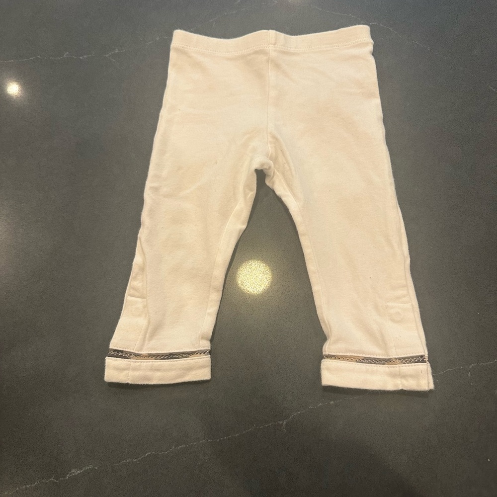 Burberry Cream Leggings with Silver Trim